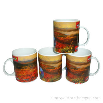 11oz Ceramic Mugs with Standard "C" Handle and Multi-colors of Full Wrap Decals